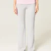 Pantalon évasé en tricot à taille repliée Pantalon évasé en tricot à taille repliée