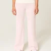 Pantalon évasé en tricot à taille repliée