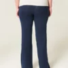 Pantalon évasé en tricot à taille repliée Pantalon évasé en tricot à taille repliée