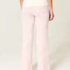 Pantalon évasé en tricot à taille repliée