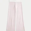 Pantalon évasé en tricot à taille repliée