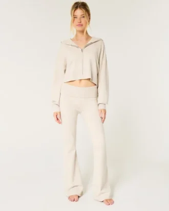 Pantalon évasé à taille repliée en tricot Gilly Hicks
