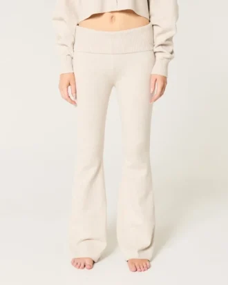 Pantalon évasé à taille repliée en tricot Gilly Hicks