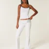 Pantalon évasé à taille repliée et imprimé numérique