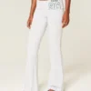 Pantalon évasé à taille repliée et imprimé numérique