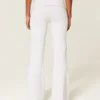 Pantalon évasé à taille repliée et imprimé numérique