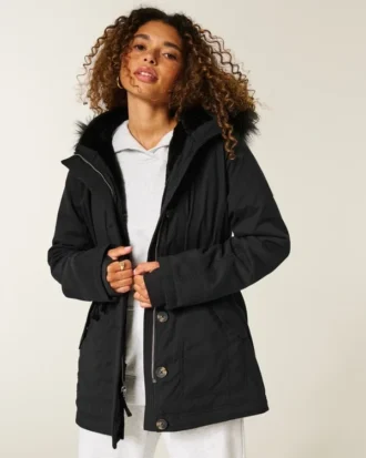 Parka doublée de fausse fourrure