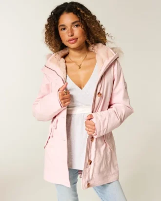 Parka doublée de fausse fourrure