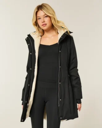 Parka doublée de fausse fourrure