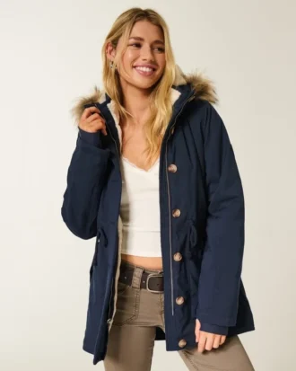 Parka doublée de fausse fourrure