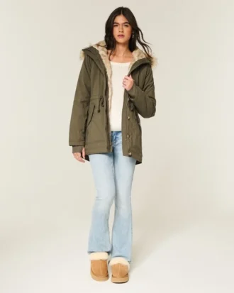 Parka doublée de fausse fourrure