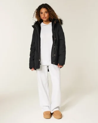 Parka doublée de fausse fourrure