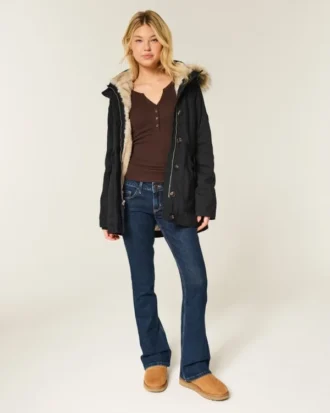 Parka doublée de fausse fourrure