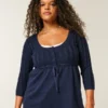 Pull babydoll en maille torsadée Pull babydoll en maille torsadée
