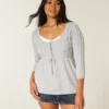 Pull babydoll en maille torsadée Pull babydoll en maille torsadée