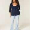 Pull babydoll en maille torsadée Pull babydoll en maille torsadée