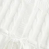 Pull babydoll en maille torsadée Pull babydoll en maille torsadée