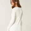 Pull babydoll à manches longues et encolure carrée Pull babydoll à manches longues et encolure carrée