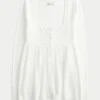 Pull babydoll à manches longues et encolure carrée Pull babydoll à manches longues et encolure carrée