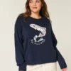Pull à col rond avec motif poisson sautant Pull à col rond avec motif poisson sautant