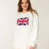 Pull à col rond avec motif Union Jack Pull à col rond avec motif Union Jack