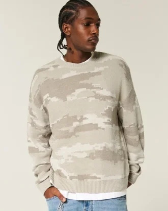 Pull à col rond Boxy Camo