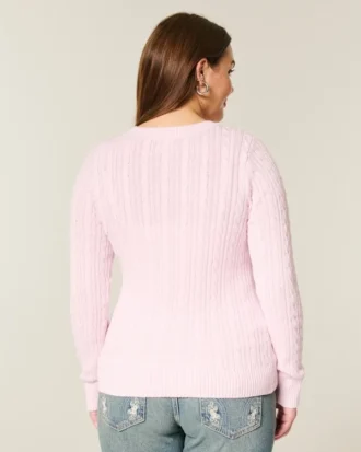 Pull à col rond emblématique en maille torsadée