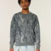 Pull à col rond et motif carré Pull à col rond et motif carré
