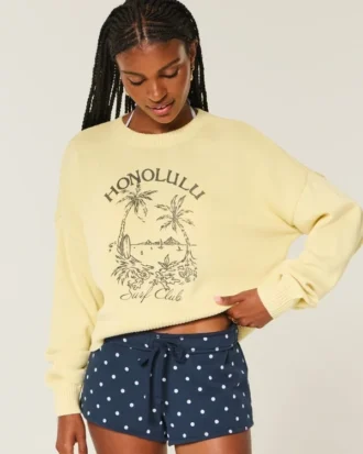 Pull à col rond et motif Easy Honolulu