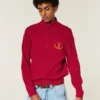 Pull décontracté à fermeture éclair et motif en fer à cheval Pull décontracté à fermeture éclair et motif en fer à cheval