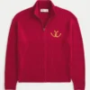 Pull décontracté à fermeture éclair et motif en fer à cheval Pull décontracté à fermeture éclair et motif en fer à cheval