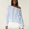 Pull à manches bouffantes et motif torsadé Pull à manches bouffantes et motif torsadé