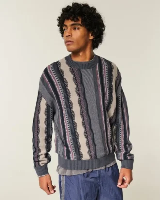 Pull à rayures et col rond
