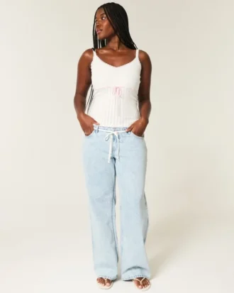Pull sans manches à nouer sur le devant