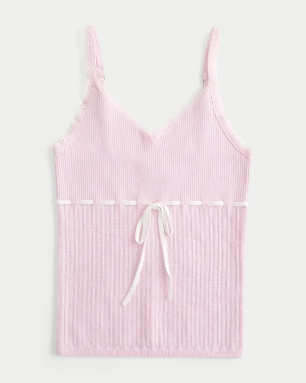 Pull sans manches à nouer sur le devant Pull sans manches à nouer sur le devant