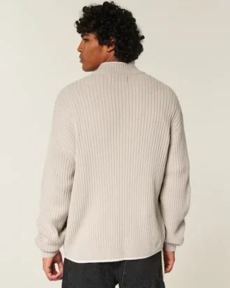 Pull zippé décontracté avec motif graphique