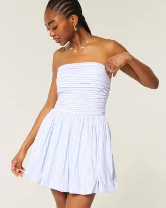Robe jupe-short bouffante froncée