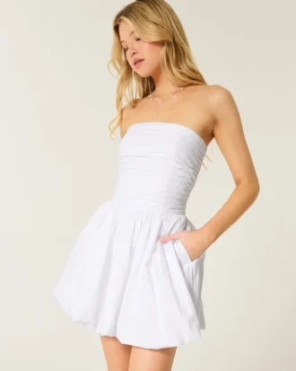 Robe jupe-short bouffante froncée