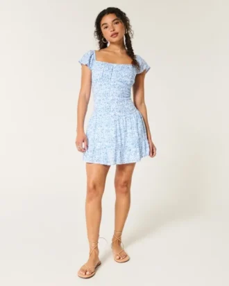 Robe jupe-short à manches flottantes