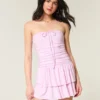 Robe jupe-short sans bretelles en tricot