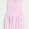 Robe jupe-short sans bretelles en tricot