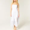 Robe longue brodée sans bretelles Robe longue brodée sans bretelles