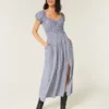 Robe longue à manches courtes et dos nu Robe longue à manches courtes et dos nu