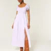Robe longue à manches courtes et dos nu Robe longue à manches courtes et dos nu
