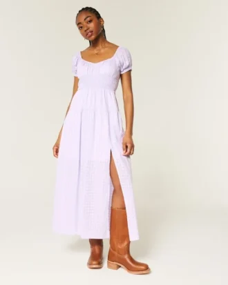 Robe longue à manches courtes et dos nu Robe longue à manches courtes et dos nu