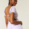 Robe longue à manches courtes et dos nu Robe longue à manches courtes et dos nu