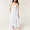 Robe longue sans bretelles à smocks Robe longue sans bretelles à smocks
