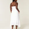 Robe longue sans bretelles à smocks Robe longue sans bretelles à smocks