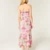 Robe longue sans bretelles à smocks Robe longue sans bretelles à smocks