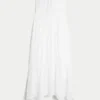 Robe longue sans bretelles à smocks Robe longue sans bretelles à smocks